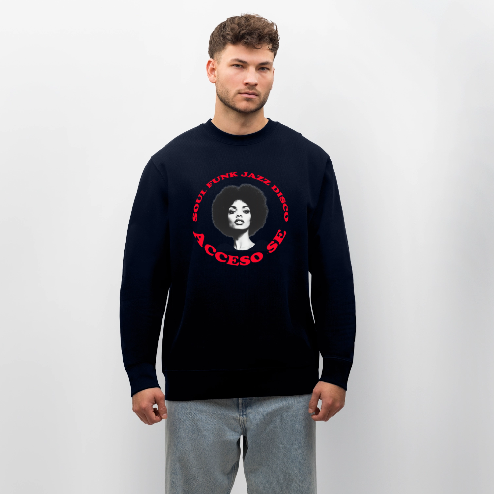 Where Music Lives – Powered by Acceso Family, Ekologisk sweatshirt CHANGER unisex från Stanley/Stella - marinblått