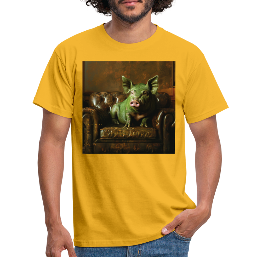 Grön Elegans, T-shirt herr - gul