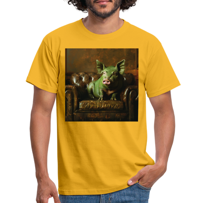 Grön Elegans, T-shirt herr - gul