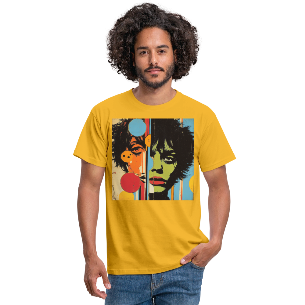 Split Faces, T-shirt herr - gul