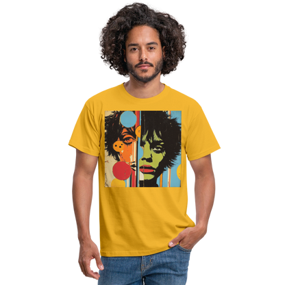 Split Faces, T-shirt herr - gul