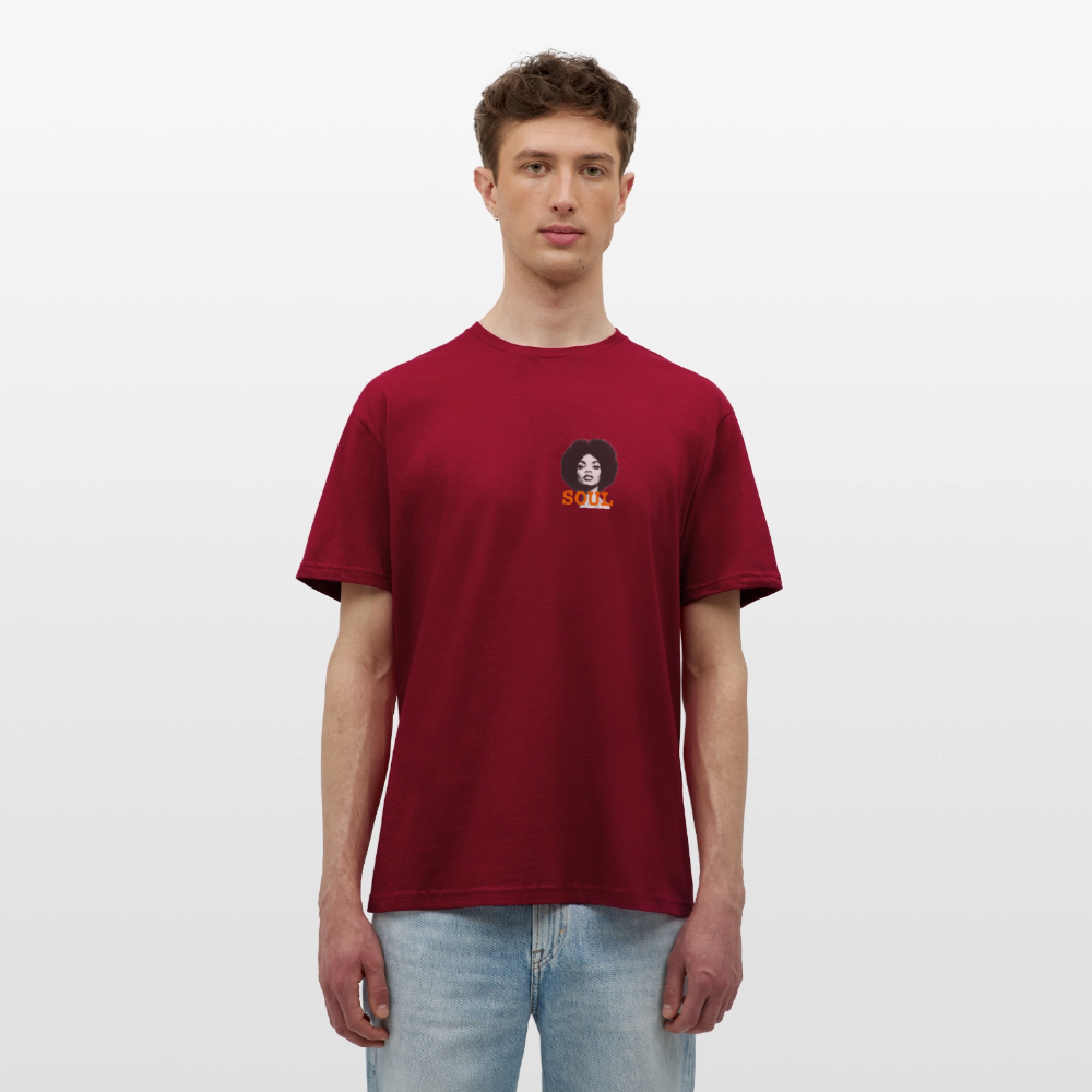 T-shirt unisex - Litet brösttryck - Litet brösttryck - tegelröd