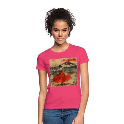 Flamenco i Solens Land, T-shirt dam - azalea