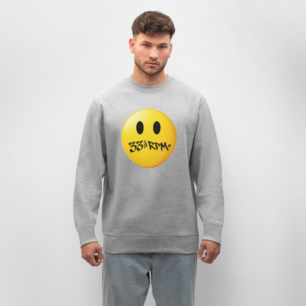 Turntable Grin, Ekologisk sweatshirt CHANGER unisex från Stanley/Stella - gråmelerad
