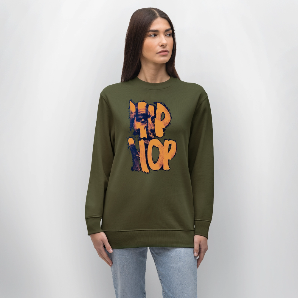 Raised on Boom Bap, Ekologisk sweatshirt CHANGER unisex från Stanley/Stella - kaki