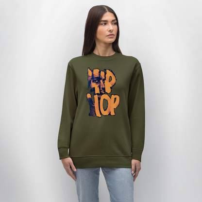 Raised on Boom Bap, Ekologisk sweatshirt CHANGER unisex från Stanley/Stella - kaki