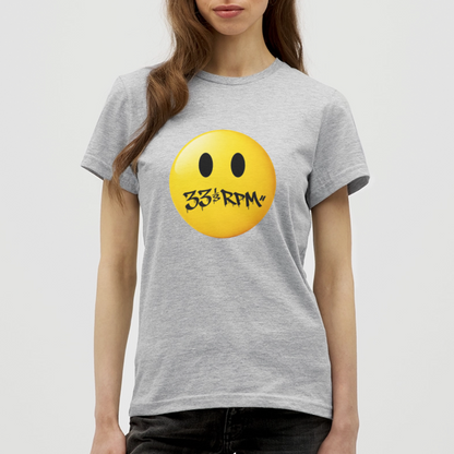 Turntable Grin, T-shirt dam - gråmelerad