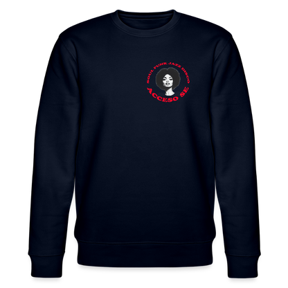 Where Music Lives – Powered by Acceso Family (small print), Ekologisk sweatshirt CHANGER unisex från Stanley/Stella - marinblått