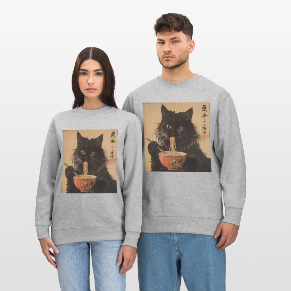 Kejsarens Katt och Ramens Hemlighet, Ekologisk sweatshirt CHANGER unisex från Stanley/Stella - gråmelerad