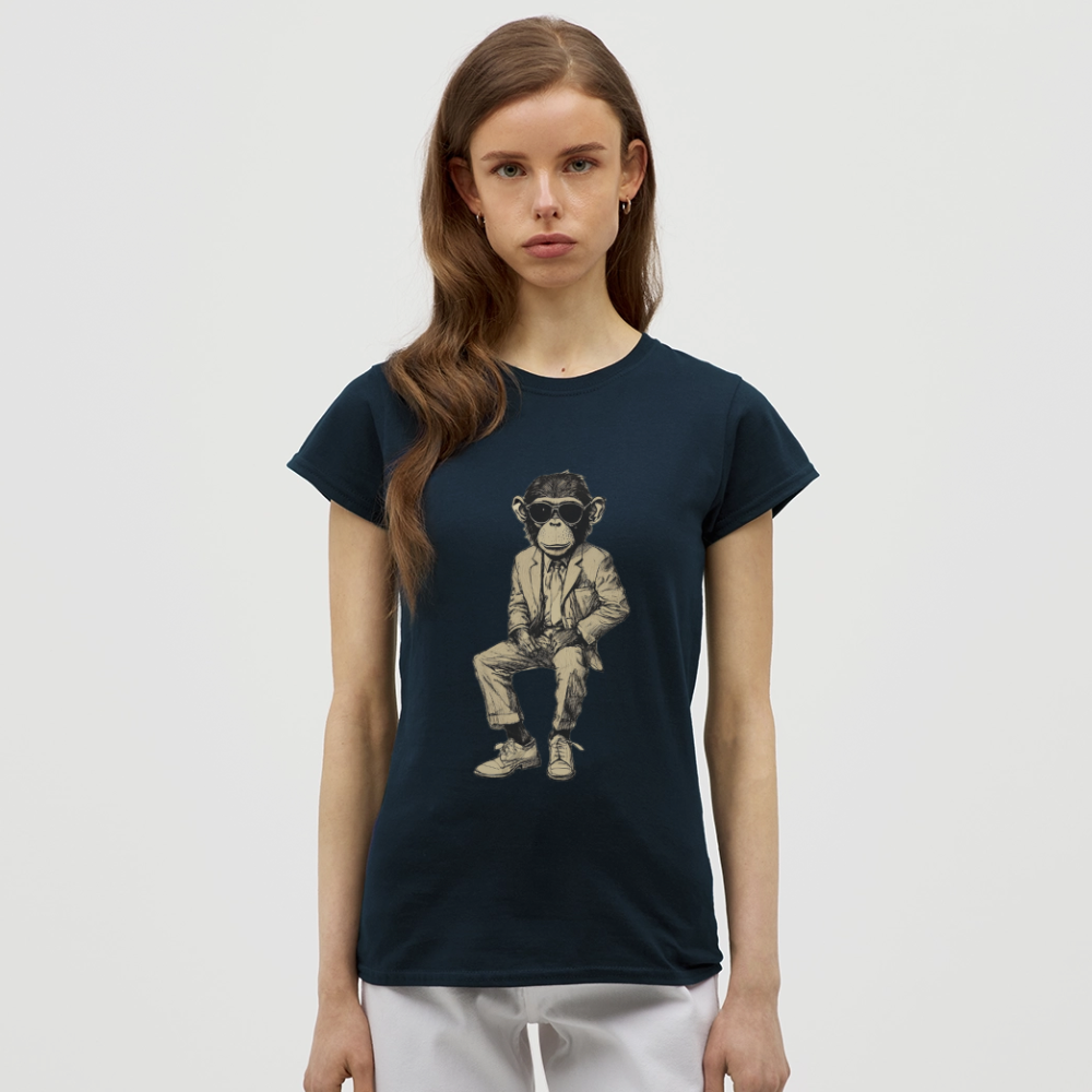 Mod Monkey, T-shirt dam - marinblå