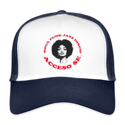 Where Music Lives – Powered by Acceso Family, Trucker Cap - vit/marinblå