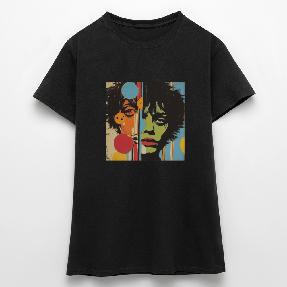 Split Faces, T-shirt dam - svart