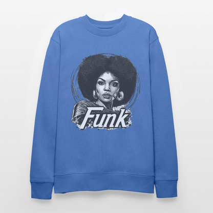 Funk Queen: Power in Motion (transparent bakgrund), Ekologisk sweatshirt CHANGER unisex från Stanley/Stella - blå