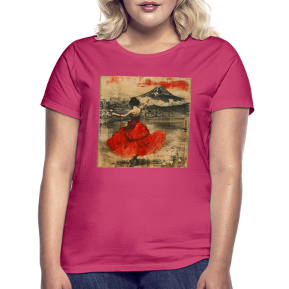 Flamenco i Solens Land, T-shirt dam - azalea