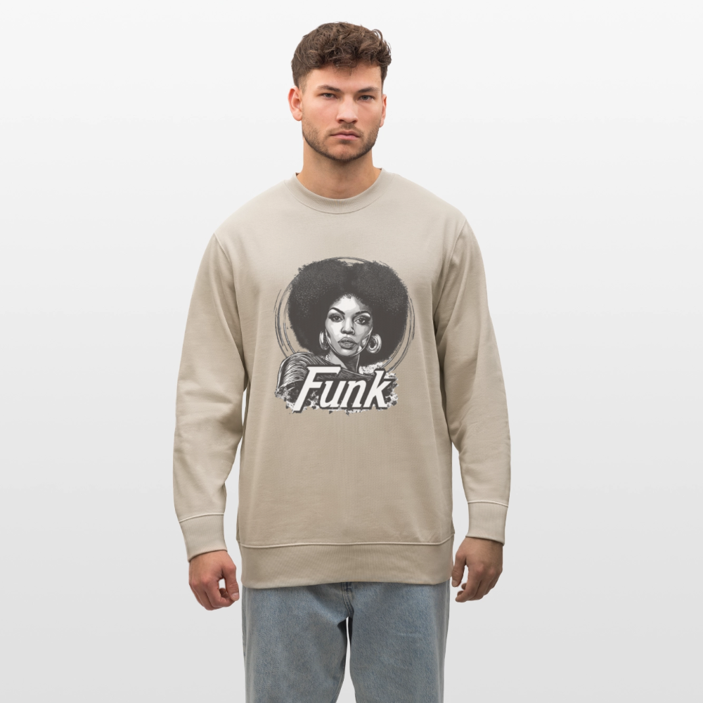 Funk Queen: Power in Motion (transparent bakgrund), Ekologisk sweatshirt CHANGER unisex från Stanley/Stella - beige