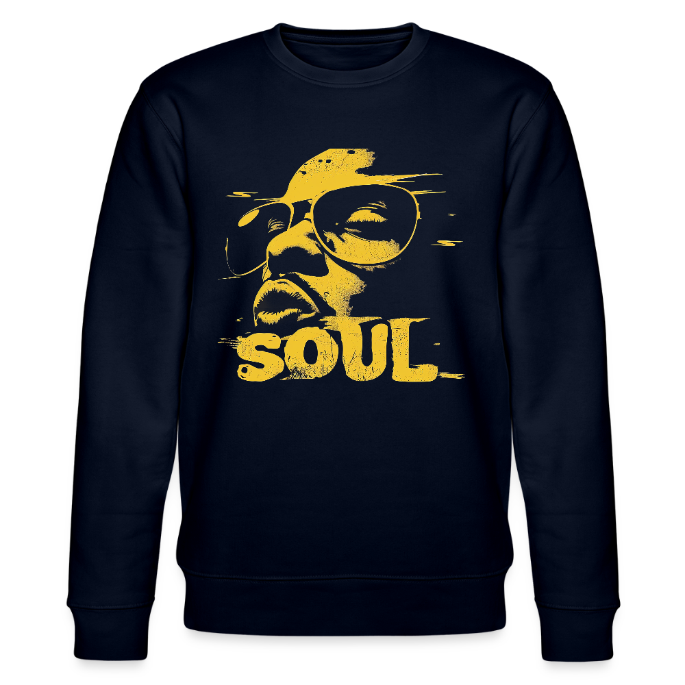 Funky Soul sweatshirt i marinblå — funk och soul streetwear från Acceso