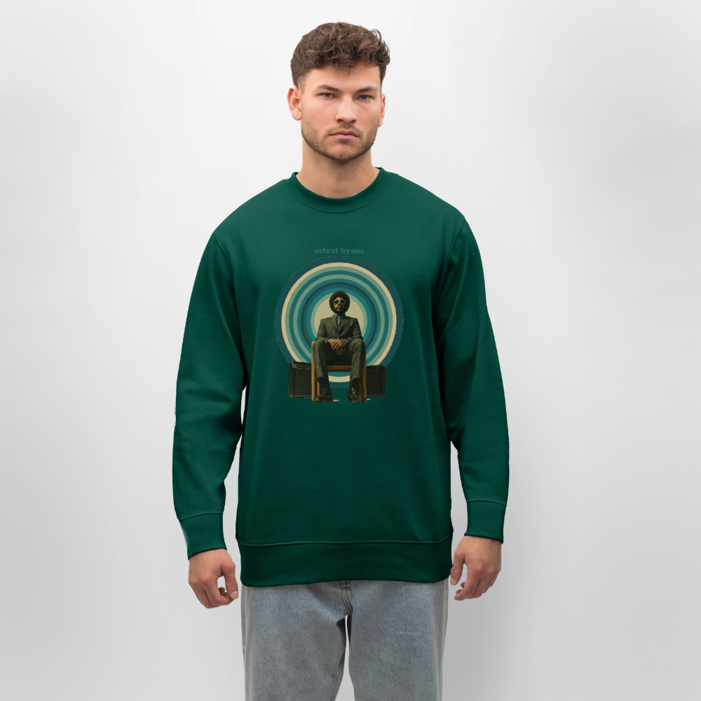 The Creator Has a Free Jazz Plan, Ekologisk sweatshirt CHANGER unisex från Stanley/Stella - skogsgrön