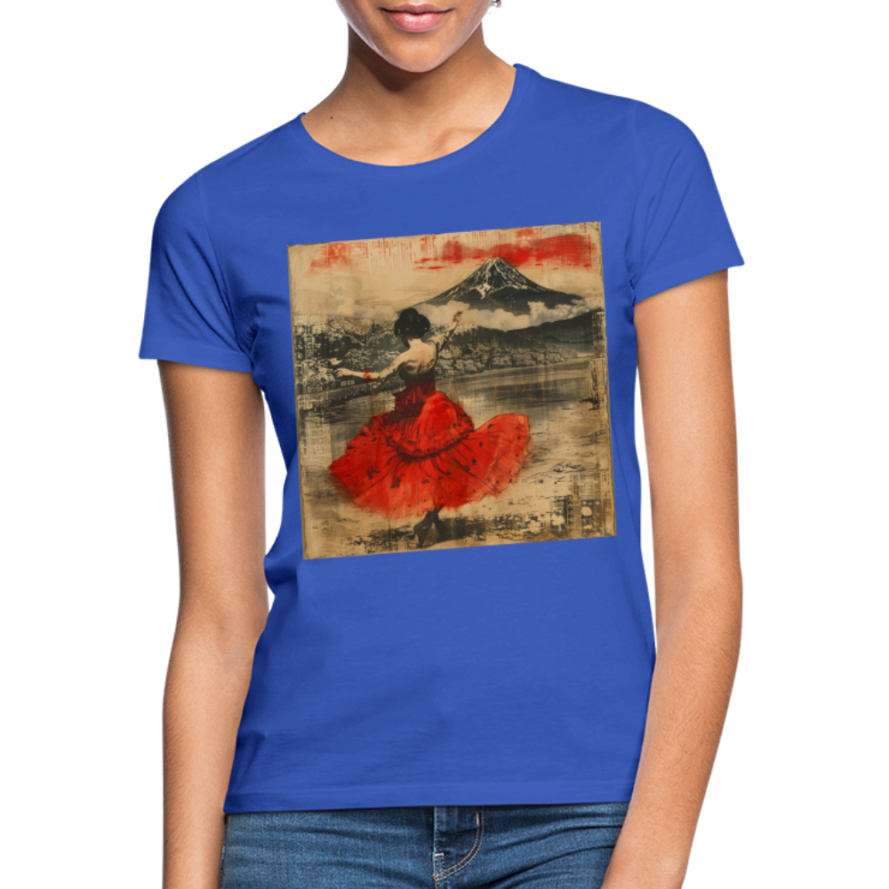 Flamenco i Solens Land, T-shirt dam - royalblå