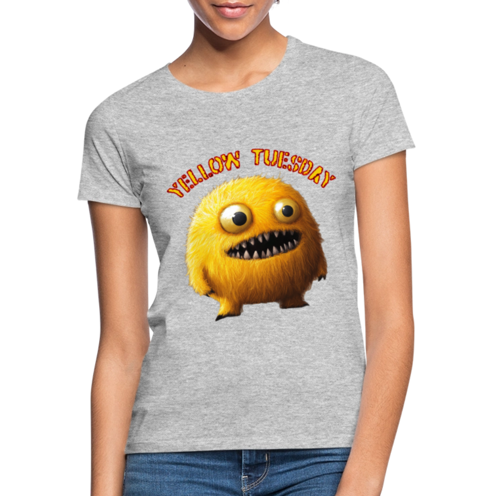 Yellow Tuesday – Funky, Not Blue, T-shirt dam - gråmelerad