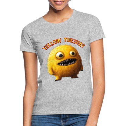 Yellow Tuesday – Funky, Not Blue, T-shirt dam - gråmelerad