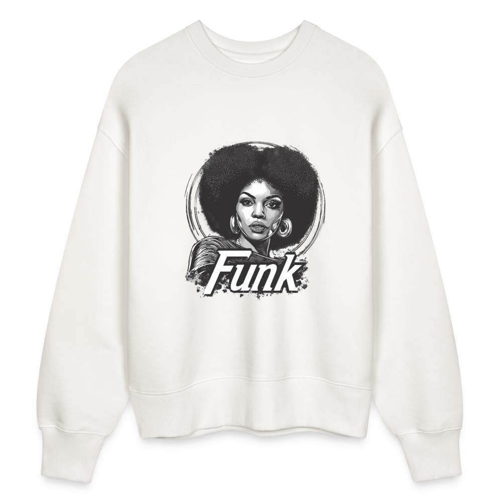 Funk Queen: Power in Motion (transparent bakgrund), Ekologisk oversizetröja RADDER unisex från Stanley/Stella - OFF WHITE