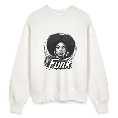 Funk Queen: Power in Motion (transparent bakgrund), Ekologisk oversizetröja RADDER unisex från Stanley/Stella - OFF WHITE