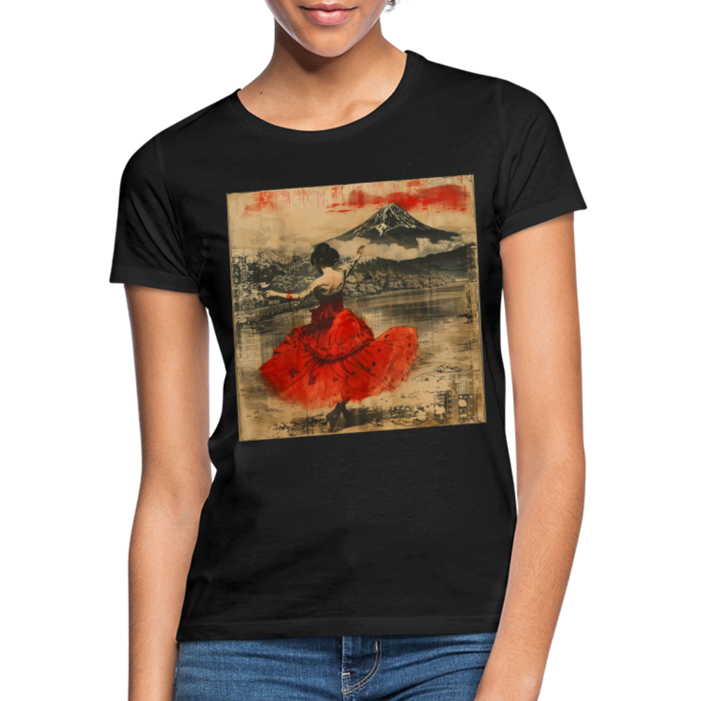 Flamenco i Solens Land, T-shirt dam - svart