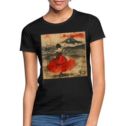 Flamenco i Solens Land, T-shirt dam - svart