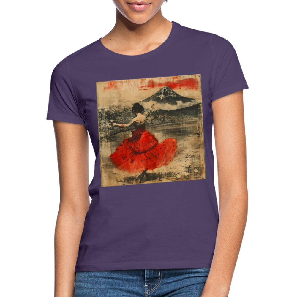 Flamenco i Solens Land, T-shirt dam - mörklila