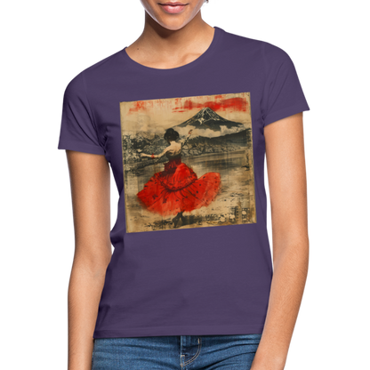 Flamenco i Solens Land, T-shirt dam - mörklila