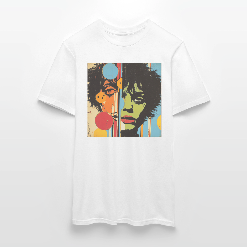 Split Faces, T-shirt herr - vit