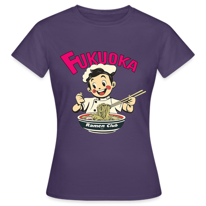 Fukuoka Ramen Club, T-shirt dam - mörklila