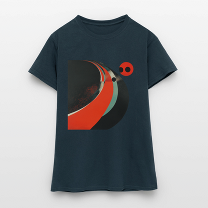 Distant Vinyl Dreams, T-shirt dam - marinblå