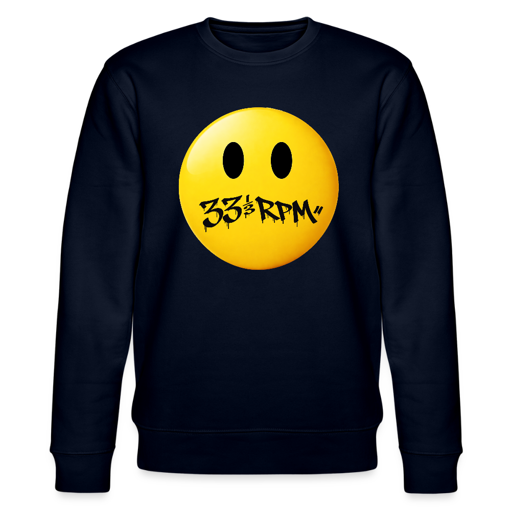 Turntable Grin, Ekologisk sweatshirt CHANGER unisex från Stanley/Stella - marinblått