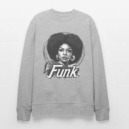 Funk Queen: Power in Motion (transparent bakgrund), Ekologisk sweatshirt CHANGER unisex från Stanley/Stella - gråmelerad