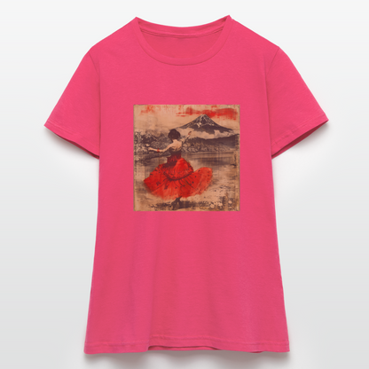 Flamenco i Solens Land, T-shirt dam - azalea