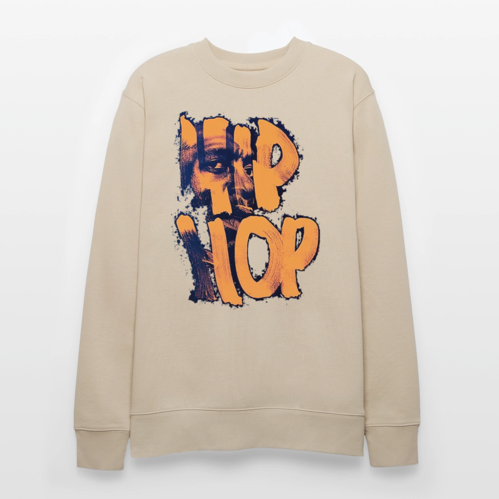 Raised on Boom Bap, Ekologisk sweatshirt CHANGER unisex från Stanley/Stella - beige