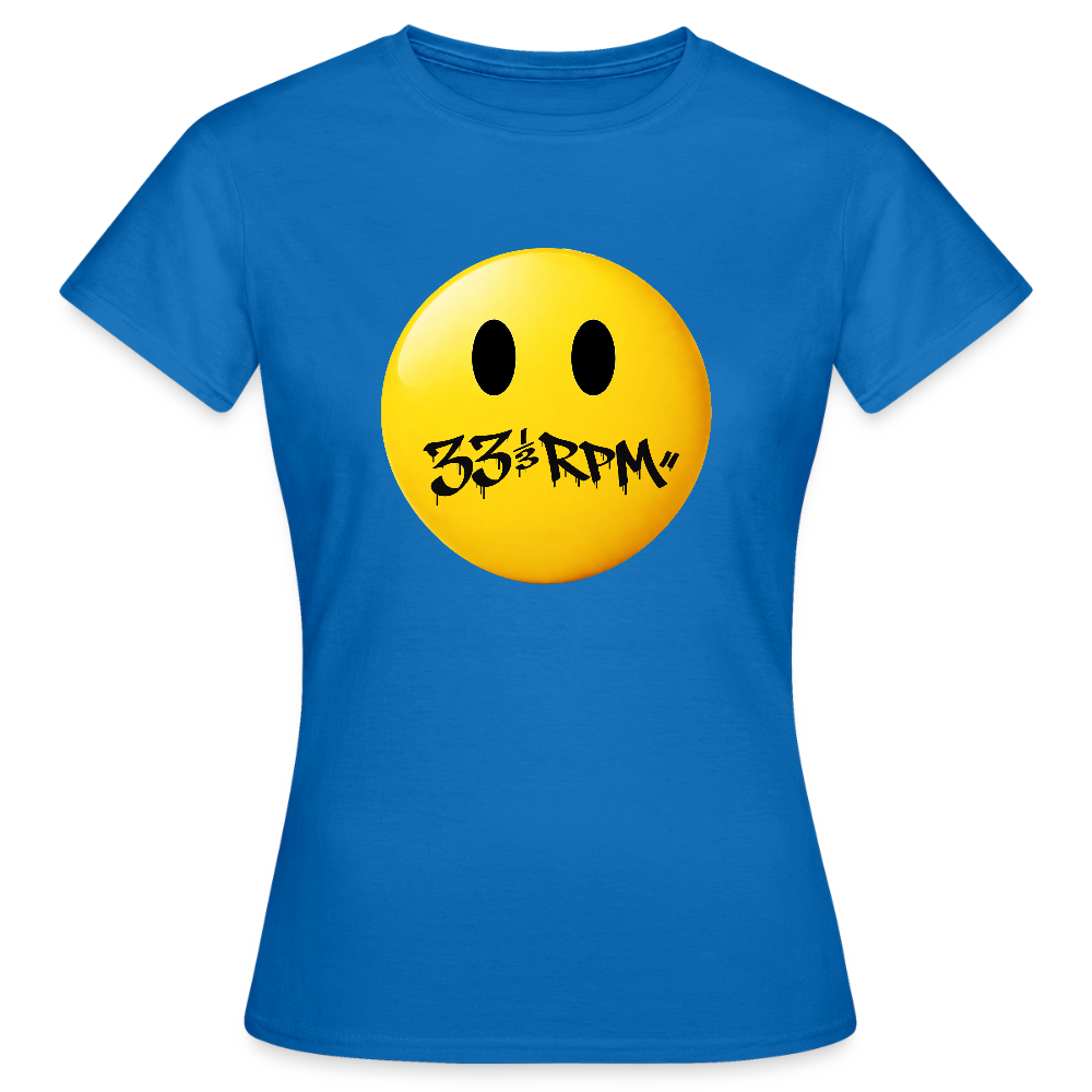 Turntable Grin, T-shirt dam - royalblå