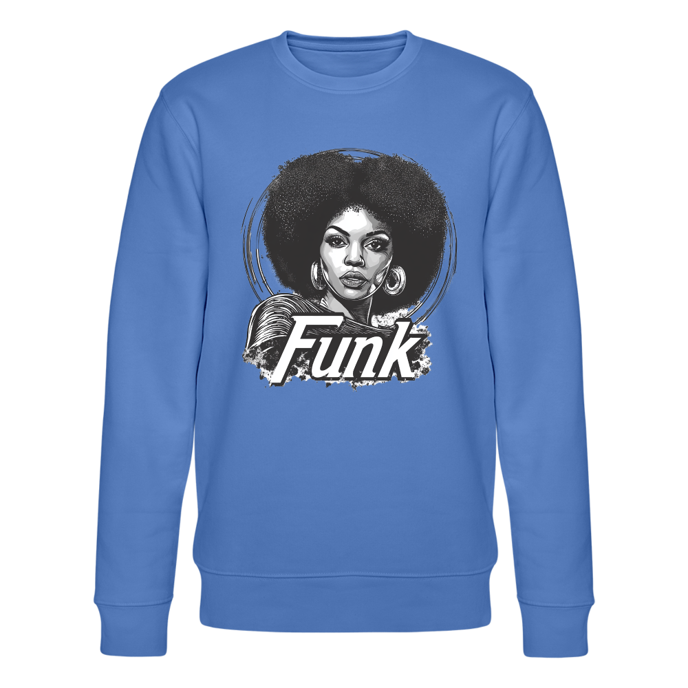 Funk Queen: Power in Motion (transparent bakgrund), Ekologisk sweatshirt CHANGER unisex från Stanley/Stella - blå