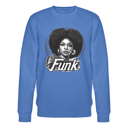 Funk Queen: Power in Motion (transparent bakgrund), Ekologisk sweatshirt CHANGER unisex från Stanley/Stella - blå