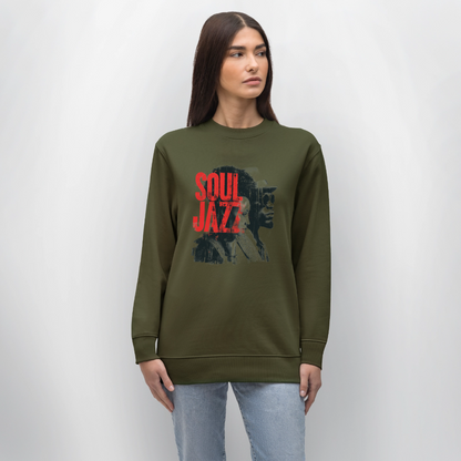 The Essence of Soul Jazz, Ekologisk sweatshirt CHANGER unisex från Stanley/Stella - kaki