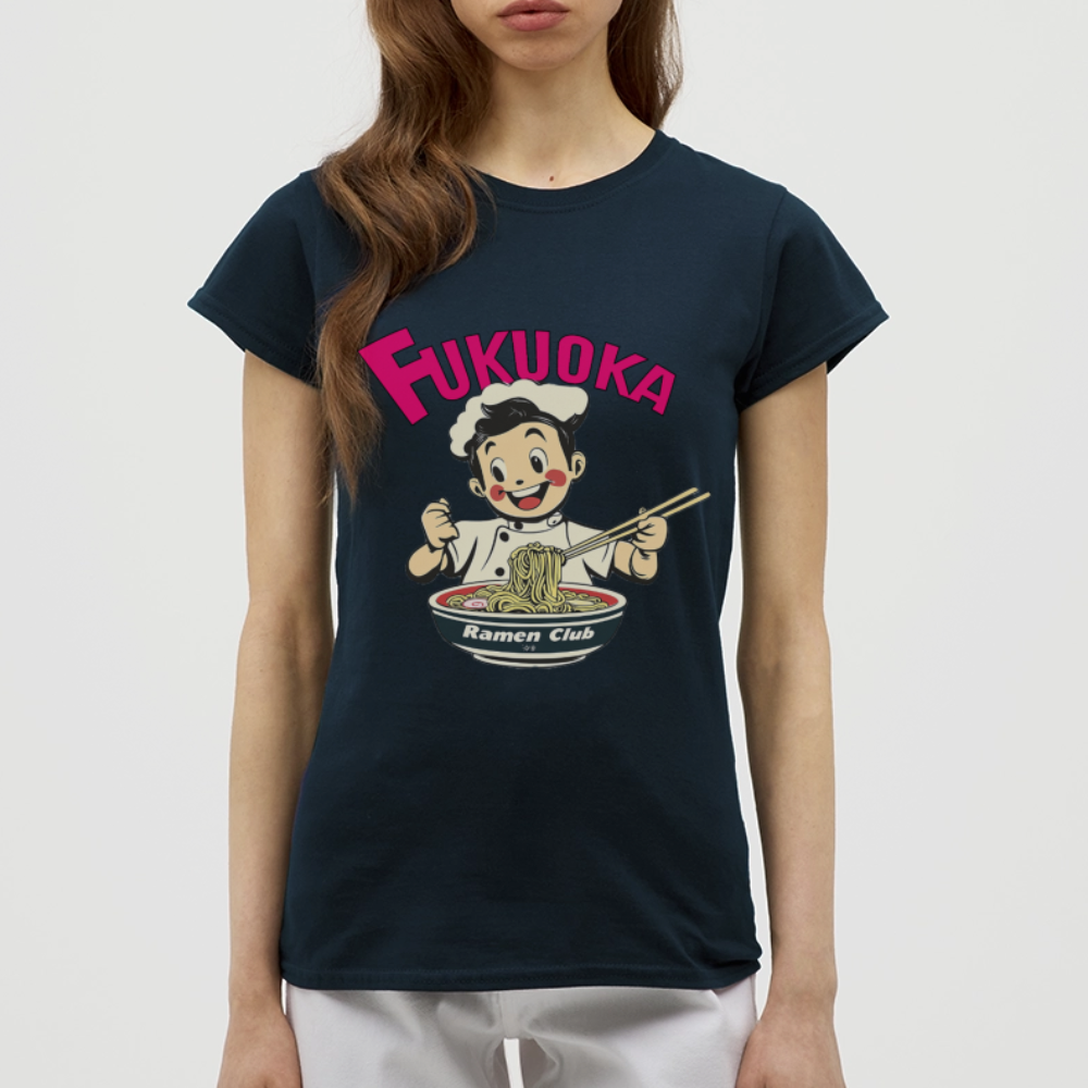 Fukuoka Ramen Club, T-shirt dam - marinblå