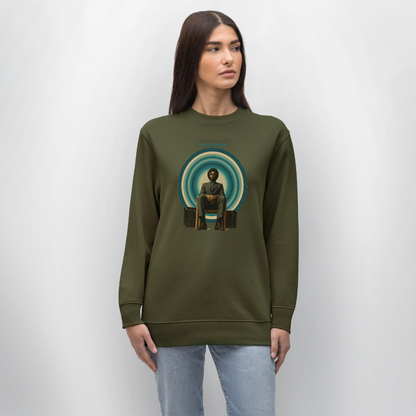 The Creator Has a Free Jazz Plan, Ekologisk sweatshirt CHANGER unisex från Stanley/Stella - kaki
