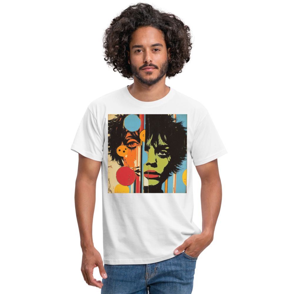 Split Faces, T-shirt herr - vit