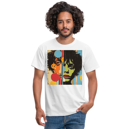 Split Faces, T-shirt herr - vit