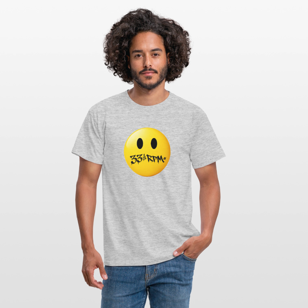 Turntable Grin, T-shirt unisex - gråmelerad