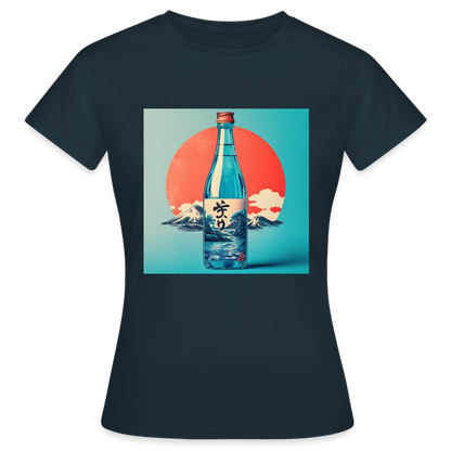 Stillhet i glas, T-shirt dam - marinblå