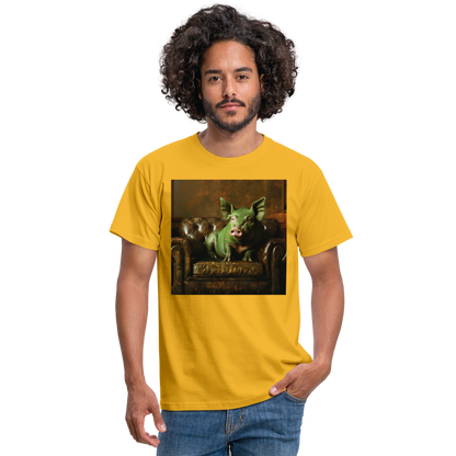 Grön Elegans, T-shirt herr - gul