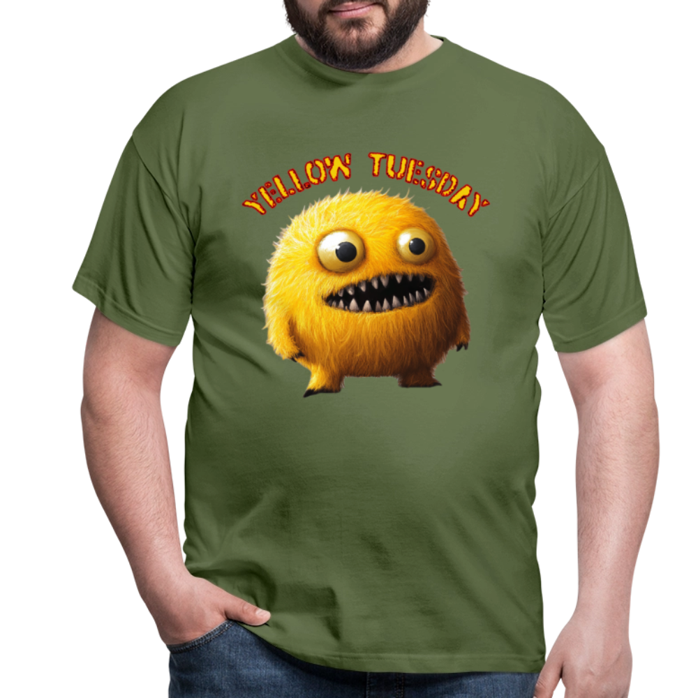 Yellow Tuesday – Funky, Not Blue, T-shirt herr - Militärgrön