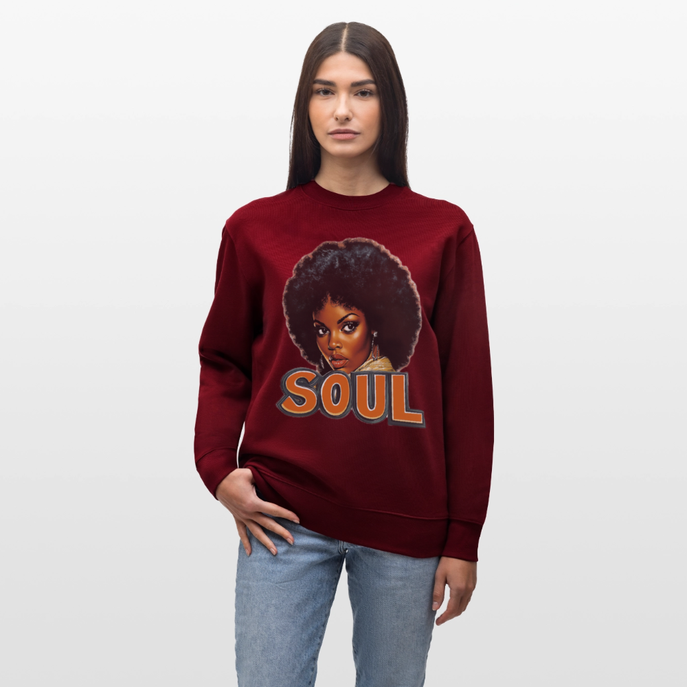 Soulful Vibes, Ekologisk sweatshirt CHANGER unisex från Stanley/Stella - vinröd